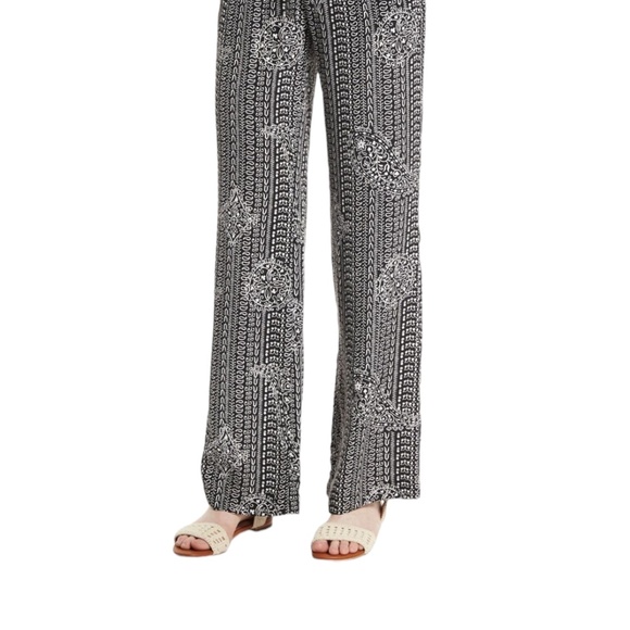 Joie Black Nurrin Print 100% Silk Pull On Pant Size XS - Picture 2 of 8